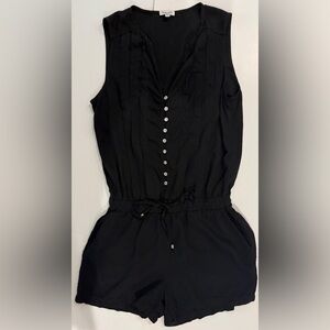 Splendid Black Button Down Drawstring Romper – Size S
